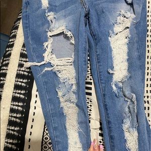 Fashion Nova High Rise ripped jeans